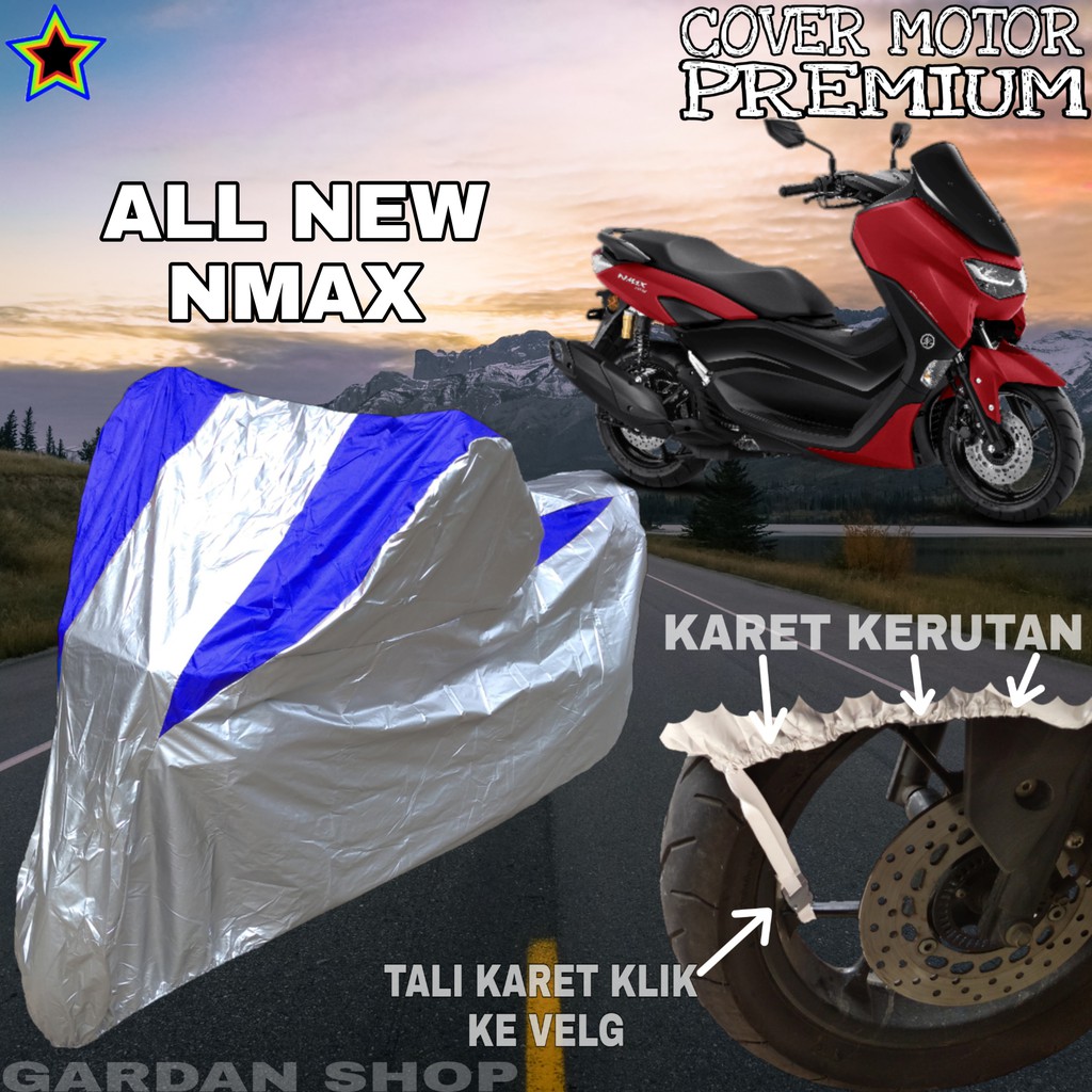 Sarung Motor ALL NEW NMAX Silver BIRU Body Cover PREMIUM