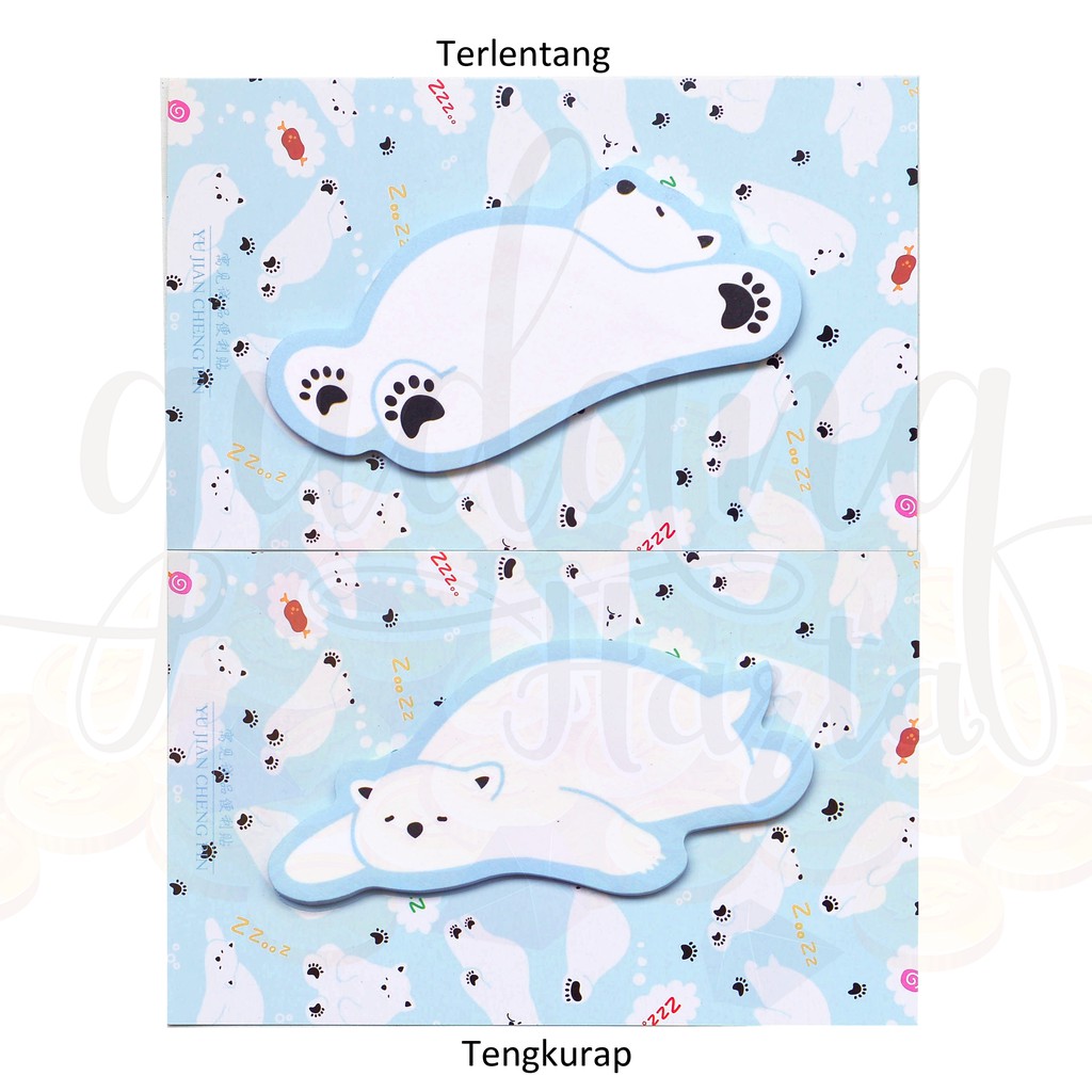 

Sticky Notes Sleeping Polar Bear Beruang Tidur Lucu Unik GH 301128