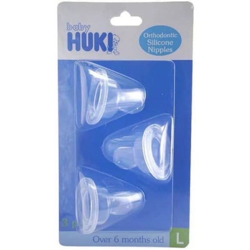 Dot Huki Dot Gepeng Orthodontic Silicone Nipple Isi 3 Pcs / Dot Bayi Gepeng / HUKI DOT BAYI