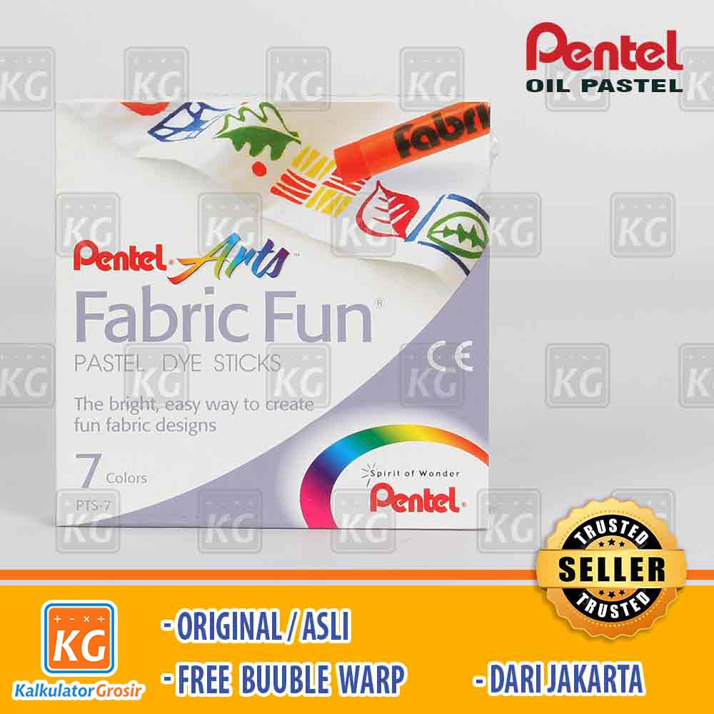 Pentel Fabric Fun Pastel Dye Sticks PTS 7 Warna Cat Kain / Oil Pastels Pentel Krayon PTS7 Colours