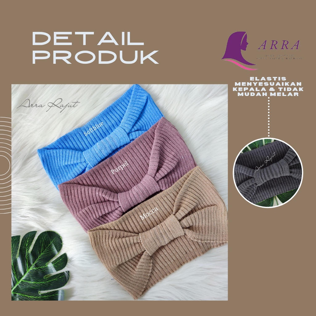 Ciput Rajut Pita Premium Inner Bandana Bando Pita Daleman Jilbab Anti Melar