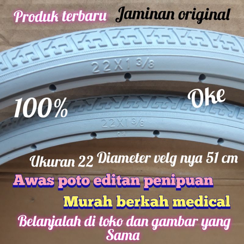 Ban mati kursi roda ukuran 22 diameter velg 51 cm / 52 cm