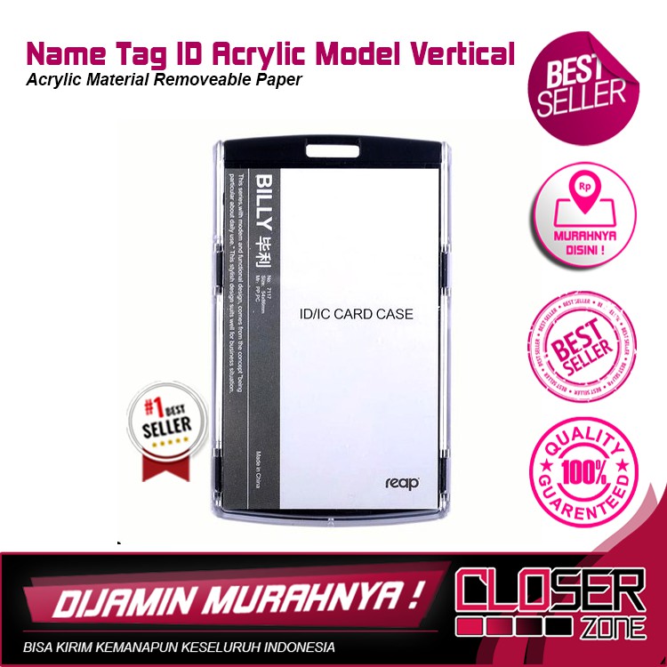 

Name Tag ID Acrylic Model Vertical - Black