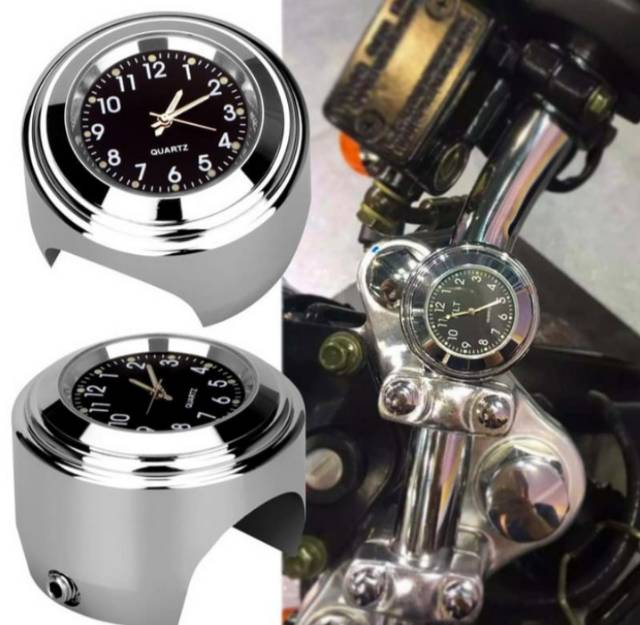 Jam Stang Motor Waterproof Jam Sepeda Anti Air Motorcycle Clock Handlebar Best Quality Murah