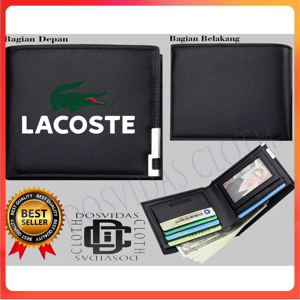 Dompet Pria Lipat LACOSTE Dompet Kulit Men Fashion Letter Wallet LACOSTE KEREN COD