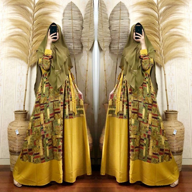 Gamis dress syari ameeka keren cantik premium mewah original branded erra real pict