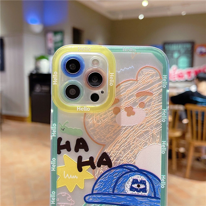Case Pelindung Motif Kartun Monster Besar Berbulu Untuk IPhone 12 13 11 Pro Max X Xs Max Xr 7 8 Plus Ddrf