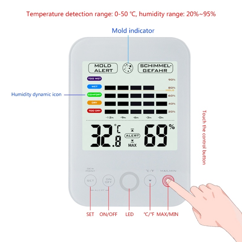 Termometer Hygrometer Digital Pengukur Suhu Kelembaban Stasiun Cuaca