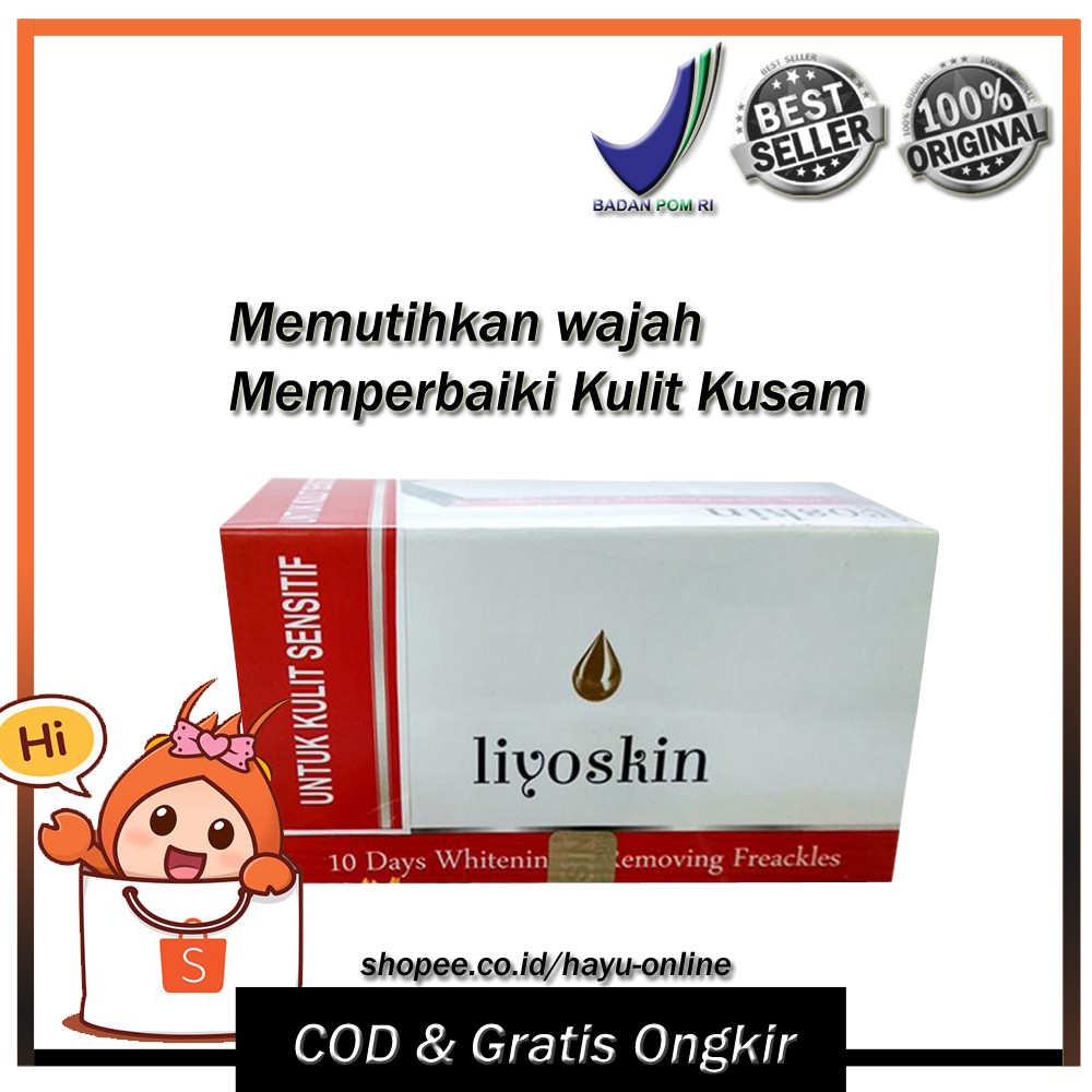 obat pemutih wajah - liyoskin kulit sensitif, obat perawatan wajah, krim pembersih pencerah wajah