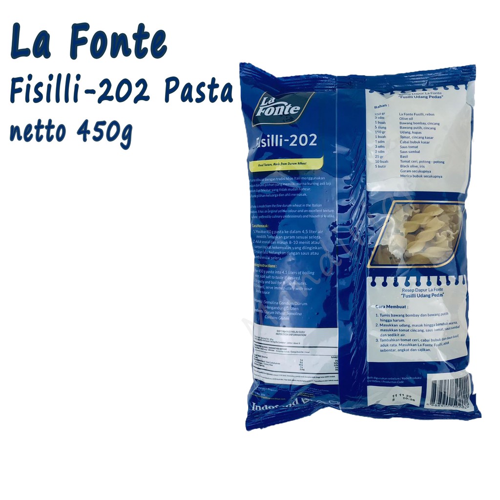 Pasta * La Fonte * Fusilli-202 * 450g