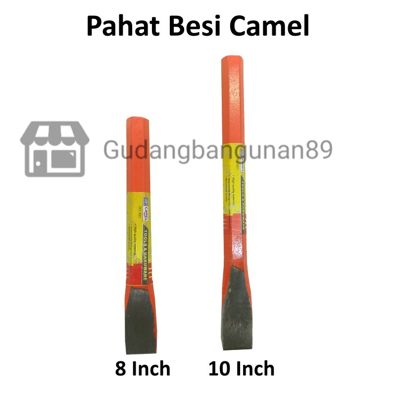 Pahat Besi Baja Beton Batu Betel CAMEL - Alat Bobok Tembok Dinding Rata 8" 10" Inch CAMEL