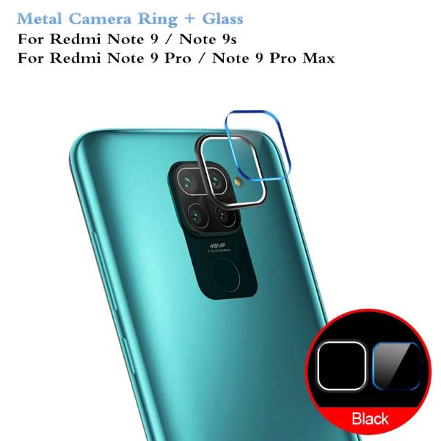 2in1-Ring Glass Camera Xiaomi Redmi Note 9 - Ring Kamera Kaca Redmi Note 9 Pelindung Kamera Belakang