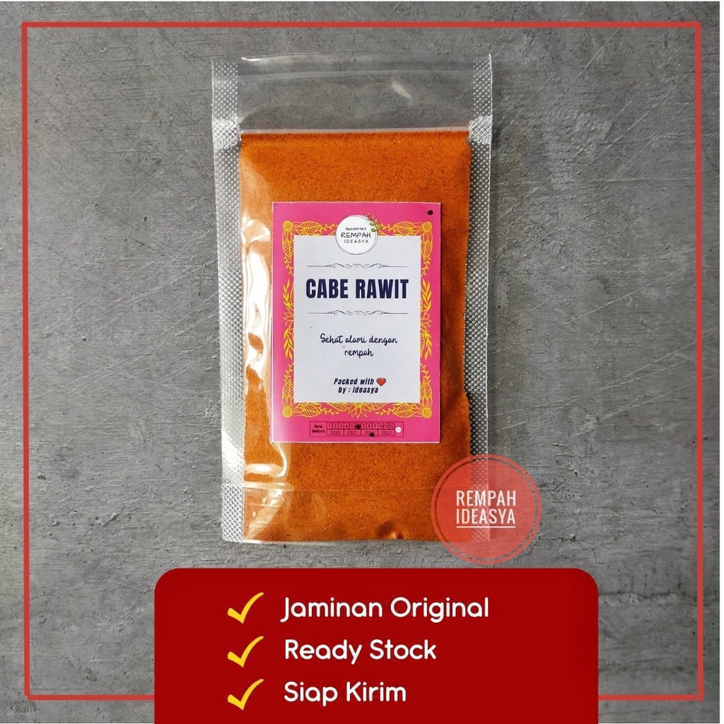 

Cabe Rawit Bubuk Merah Setan Asli Rempah Ground Chili Cabai Cayyenne Pepper