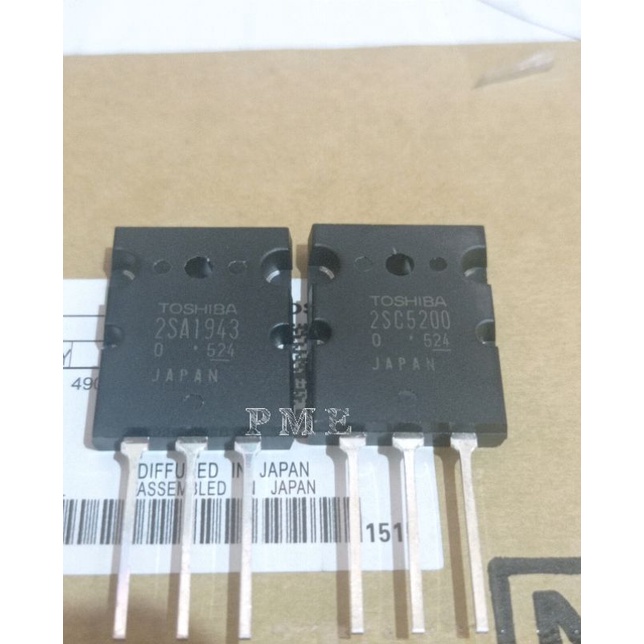 TRANSISTOR TOSHIBA A 1943 / C 5200 LOT 524 ORIGINAL JAPAN. FREE MIKA. 1SET