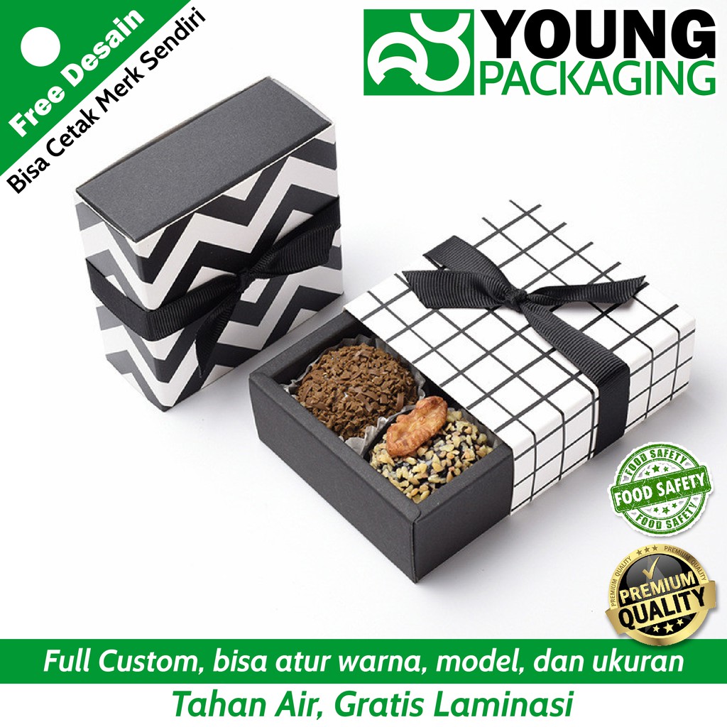 

CUSTOM kotak kue dan Box Parfum eksklusif model sliding bahan art paper 310 gsm full printing