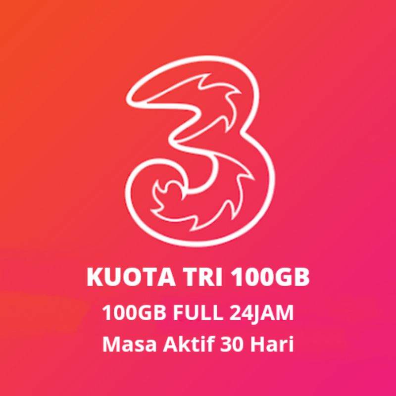 Paket Data Internet Three Kuota Tri 30GB 42GB 55GB 100GB 130GB 30HARI