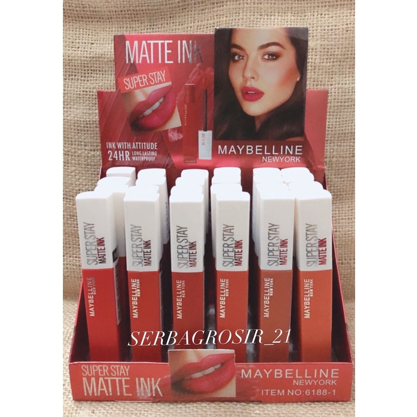 [12PCS] LIPCREAM MAYBELLINE SUPERSTAY MATTE INK 6188B / LIPCREAM MAYBELLINE BARCODE