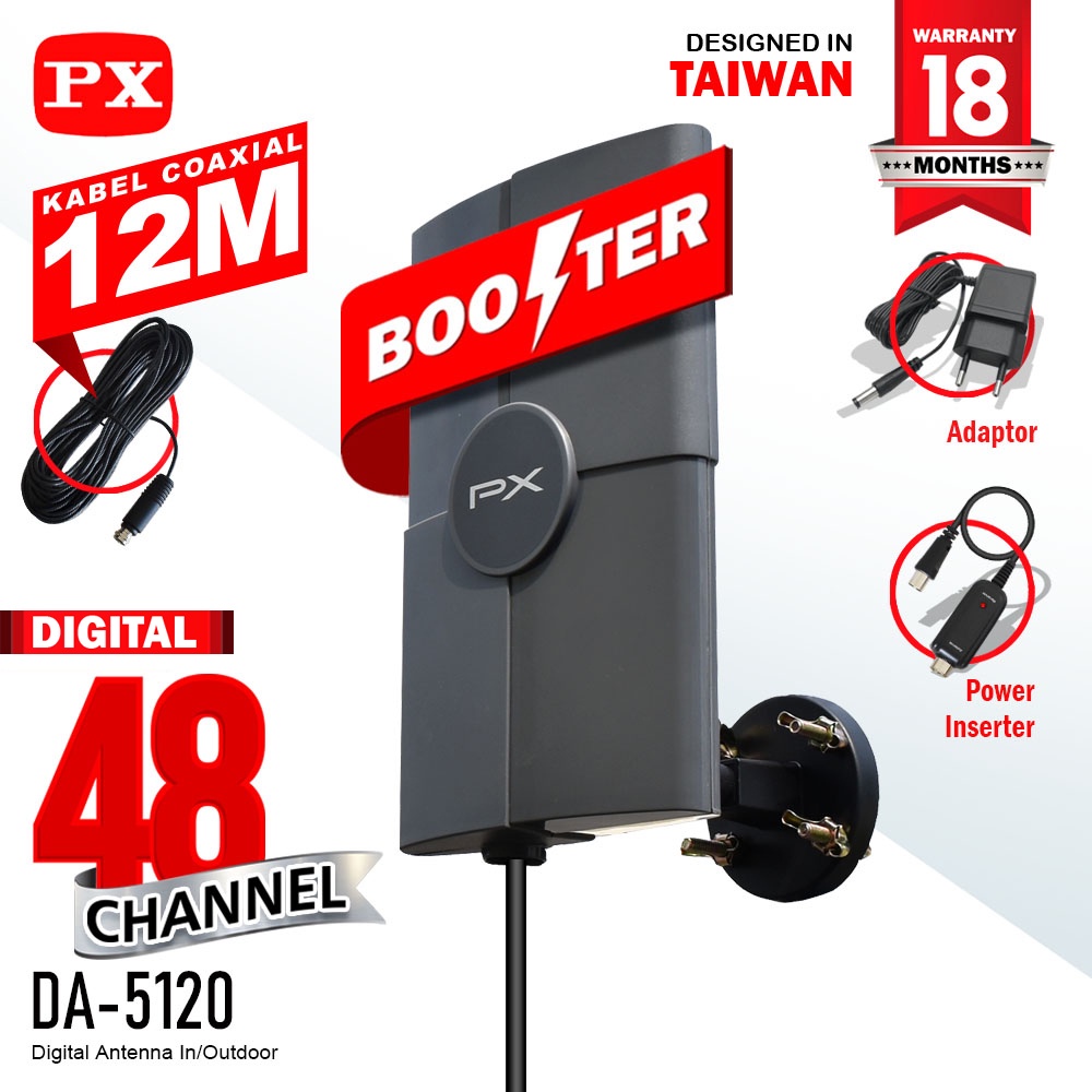 Antena TV PX DA-5120 Indoor/Outdoor AntenaDigital Analog + Kabel12M