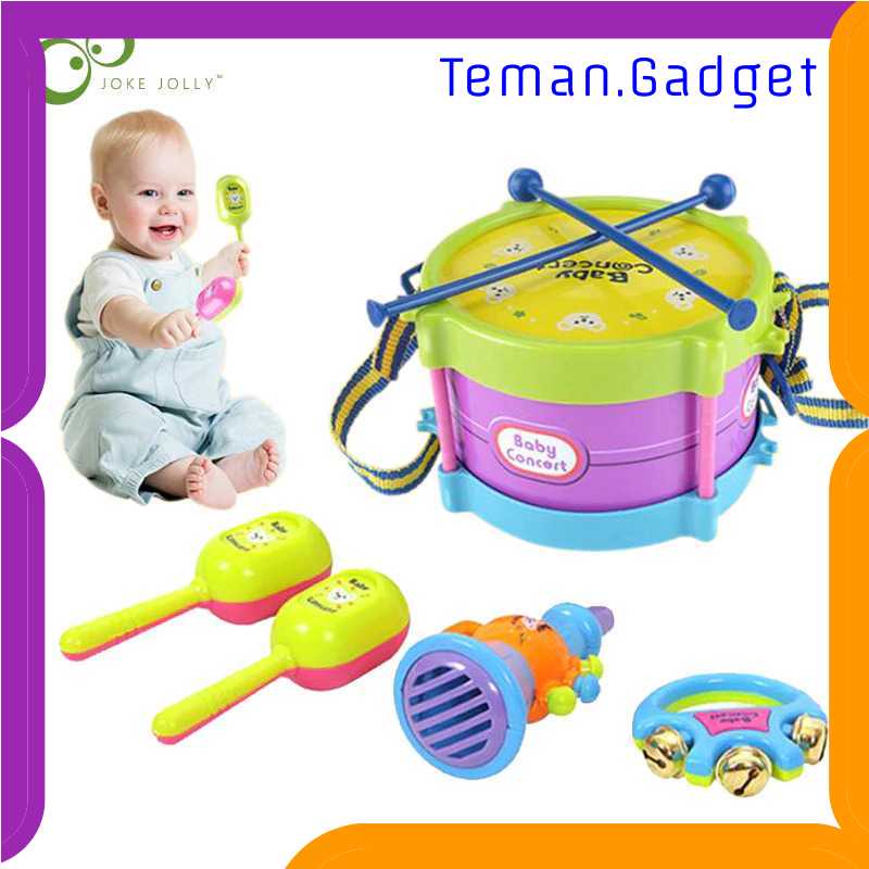 TG-MA JOKEJOLLY Mainan Musik Bayi Drum Trumpet Band Toy 5PCS - B4715