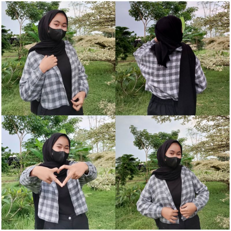 CROP TOP FLANEL / KEMEJA FLANEL WANITA / KEMEJA CROP / KEMEJA WANITA TERBARU-Al 42