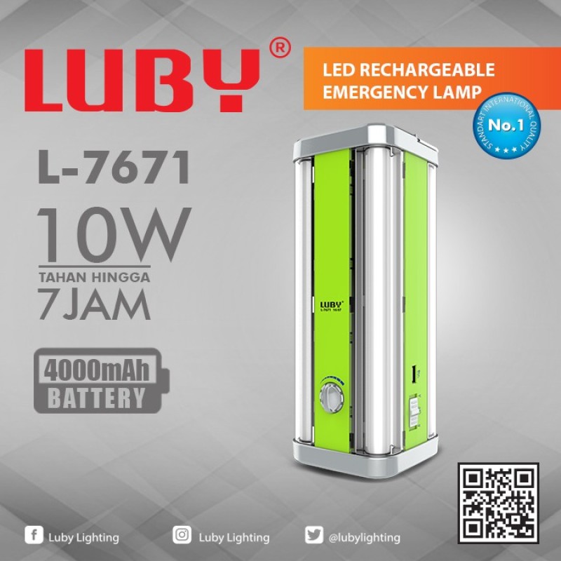 Lampu Emergency Gantung Luby L-7671 cahaya 4 sisi