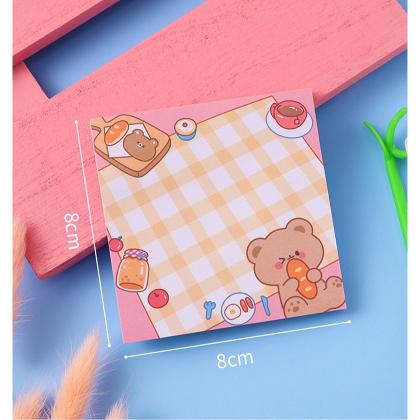 STIKY NOTES LUCU MEMO PAD BERUANG COKLAT tema kue-5