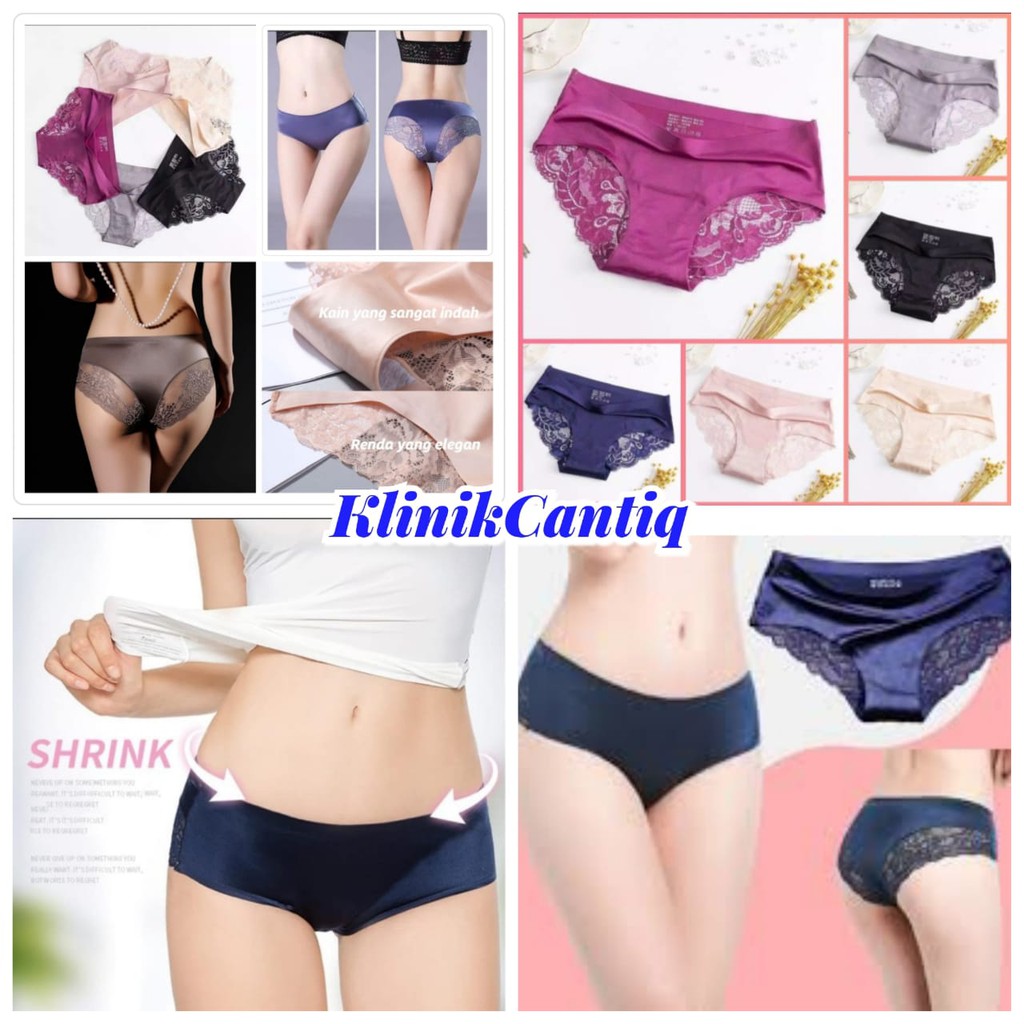 Celana Dalam Wanita Cd Seamless Panties Sexy Silk Lace Renda