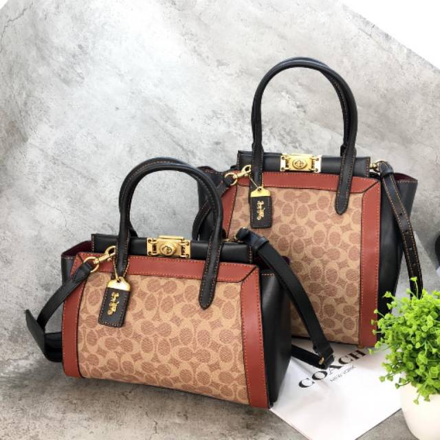 Coach Troupe Tote In Signature totebag tas bag original authentic asli large black