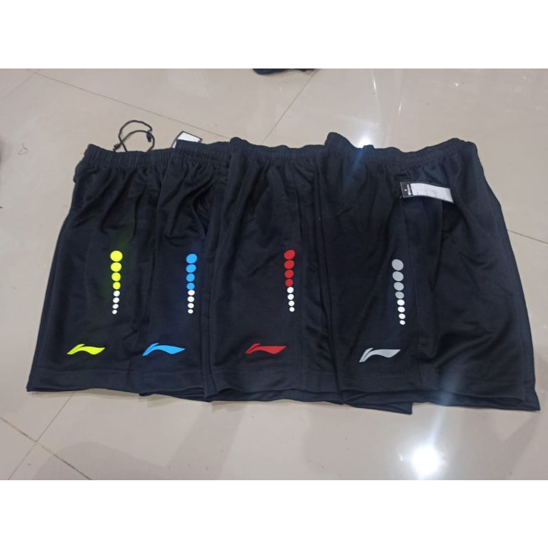 Celana pendek badminton lining all motiv training  bulutangkis kolor murah short pants badminton sport kolor pria kolor olahraga celana pendek lining CJ 18 CJ 12 kantong resleting