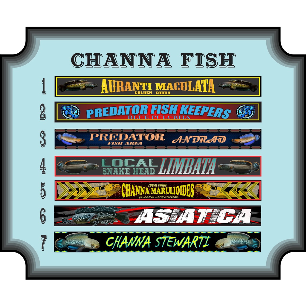 STIKER AKUARIUM IKAN PREDATOR CANNA UKURAN 100CM