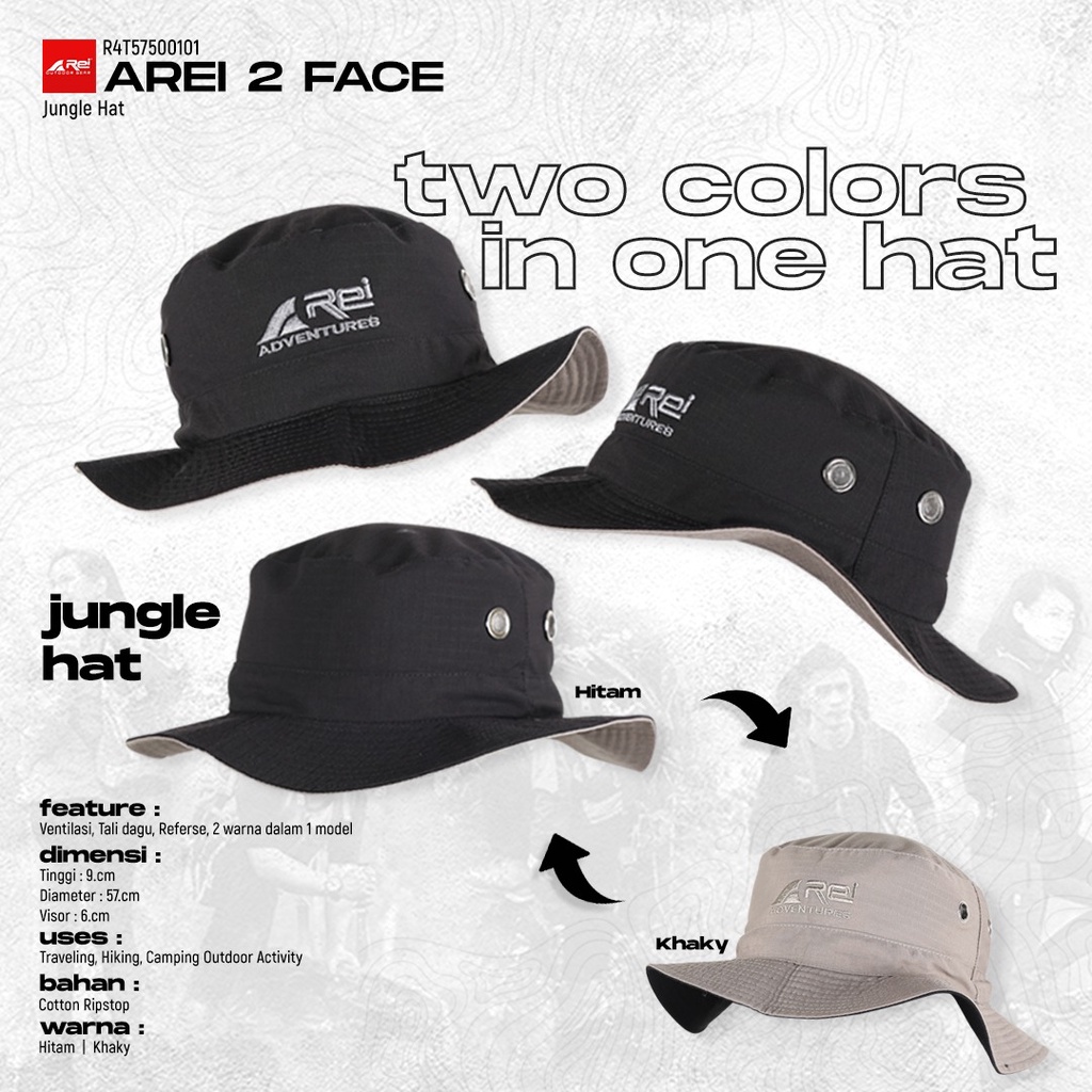 TOPI RIMBA REI JUNGLE HAT 2 FACE