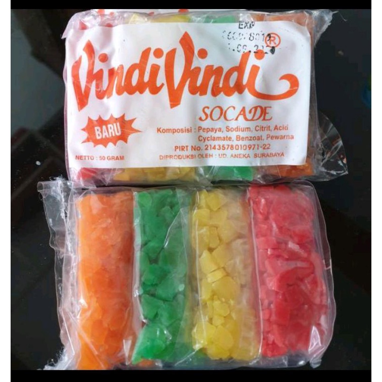 

Sukade Vindi - Vindi 50 gr / Topping Kue Kering / Vindi - Vindi Socade