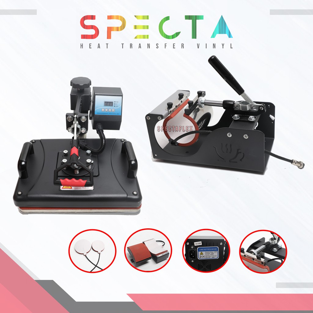 SPECTA MESIN PRESS DIGITAL 6 IN 1 | ALAT SABLON BAJU, KERAMIK, JACKET