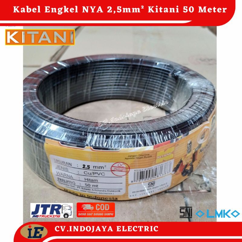 Kabel Kawat Nya 2,5mm² Kitani Kabel Panjang 50 meter Kabel Listrik Kawat Tunggal/engkel