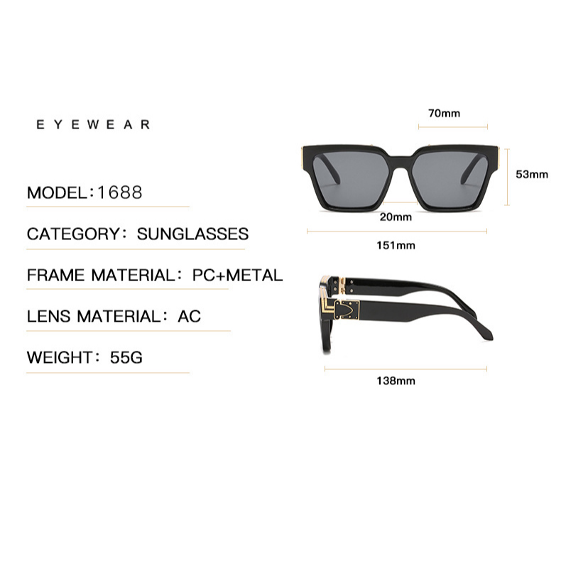 【YUZHU】COD Bingkai Fashion Baru Oversized Lapangan Dihiasi Sunglasses