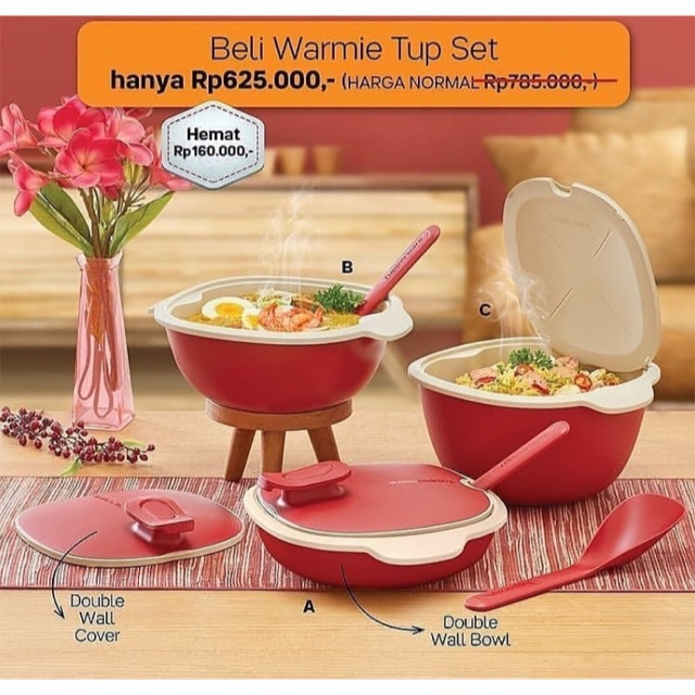 Warmie Tup Set / wadah saji wadah sayur Tupperware warmie tup