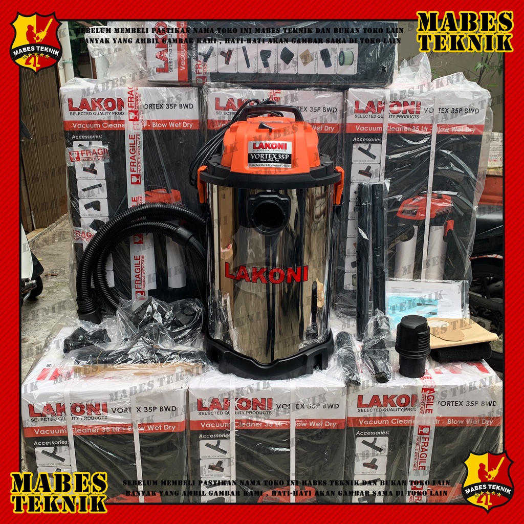VACUM CLEANER LAKONI VORTEX 35P / 35 P BWD - MESIN SEDOT DEBU BASAH DAN KERING - 35L / 35 LITER