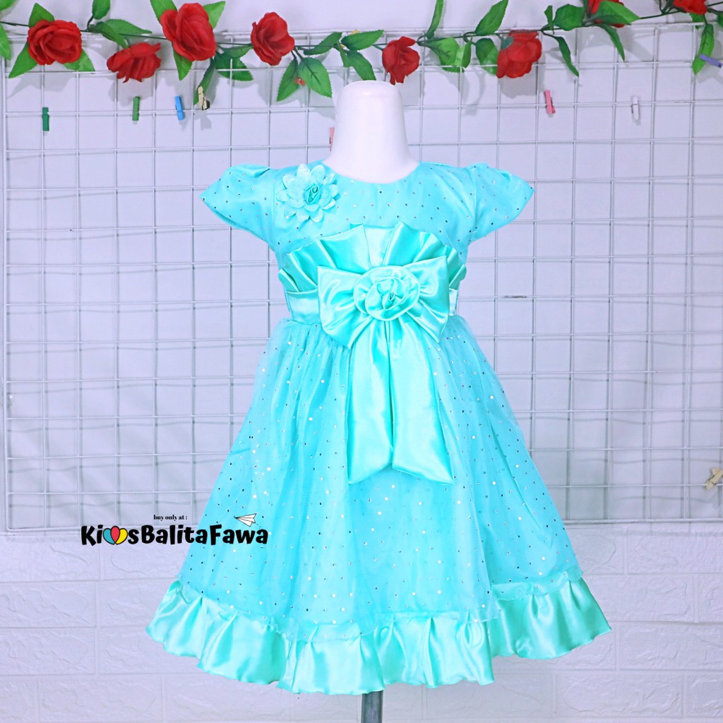 Gaun Princess uk 5-7 Tahun / EXPORT Quality Premium Baju Anak Perempuan Dress Polos Natal Branded