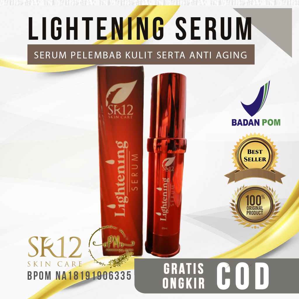 SR12 SKINCARE / LIGHTENING SERUM / PENCERAH DAN MEMUTIHKAN WAJAH / MENGURANGI FLEK HITAM