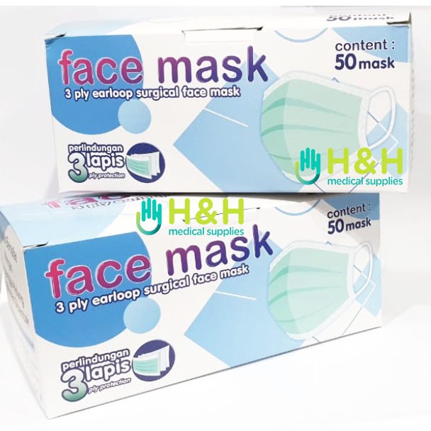 Masker Earloop 3ply Face Mask / Masker Karet Face Mask / Face Mask