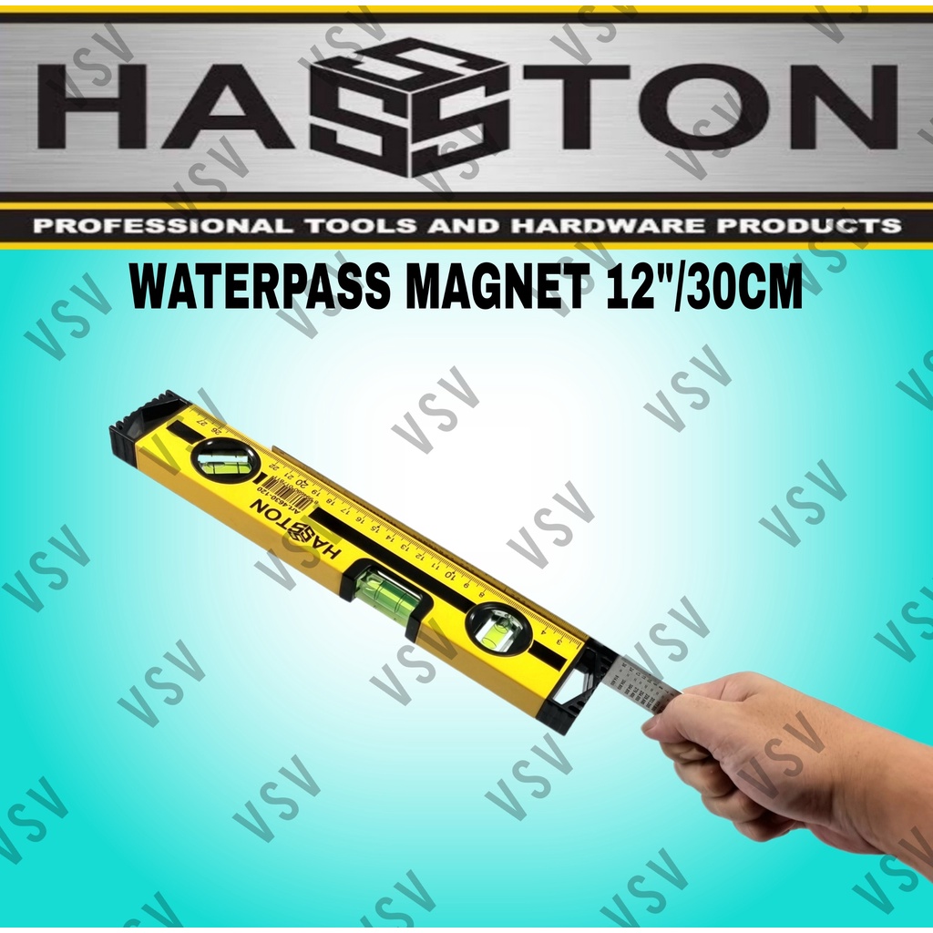 Hasston Waterpass Magnet 12&quot; Waterpass Alumunium 30Cm 4630-120