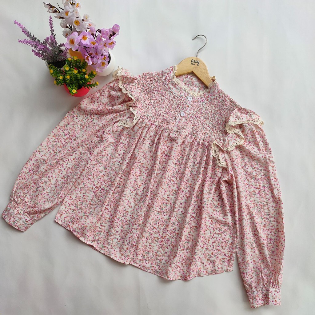 ARSY STORES | Blouse Wanita Korea Jumbo Balon Hitam Putih Korea - Nadian Blouse Korean Style-RED3