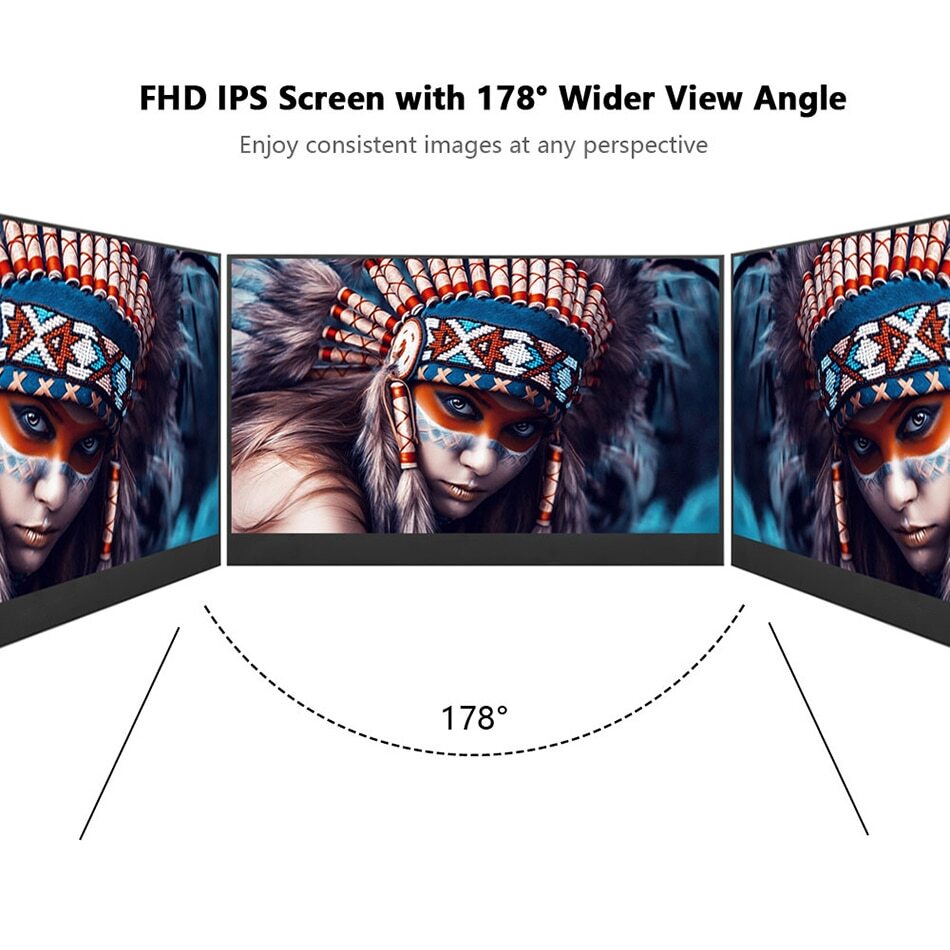 BeeX.ID 15.6 inch Touchscreen Portable Gaming Monitor + USB-C Cable - TOUCHSCREEN