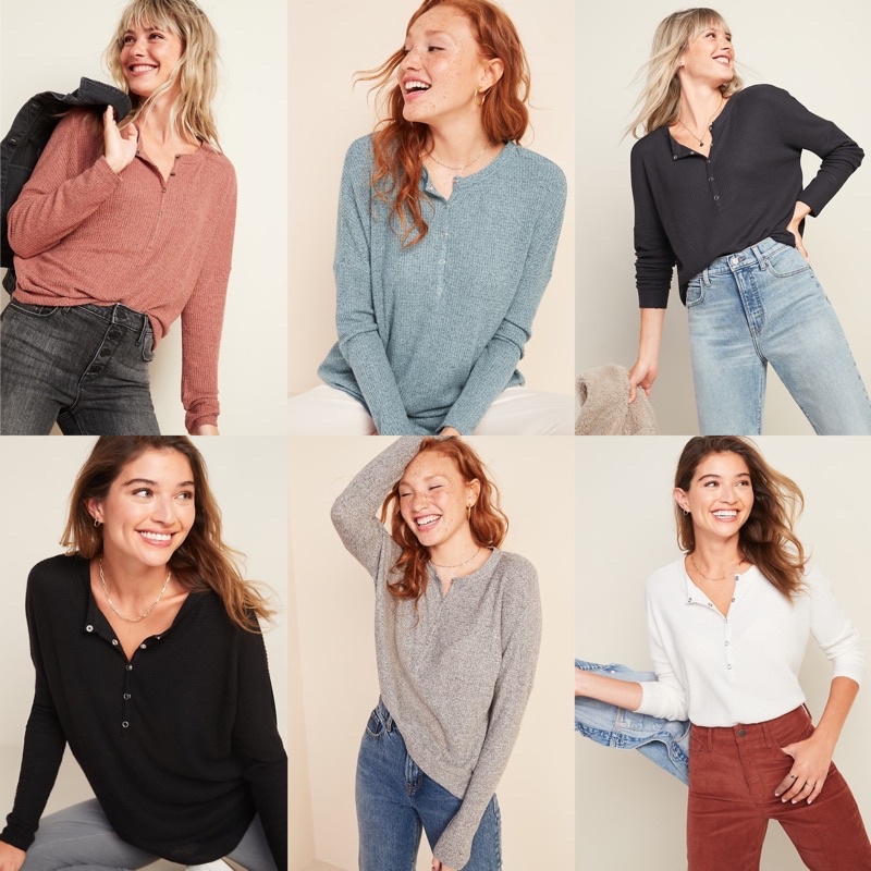OLDNAVY WAFFLE KNITTED TOP - ATASAN SWEATER RAJUT ORIGINAL BRANDED