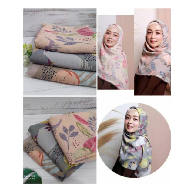 Hijab segiempat motif/hijab segiempat chiffon viney