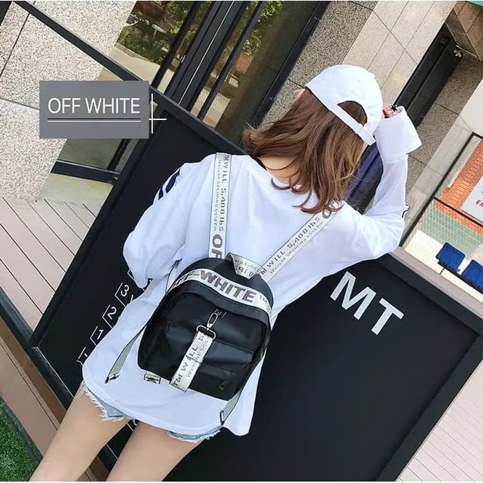 Tas Ransel Korea Wanita OFF WHITE Backpack (LJY06)
