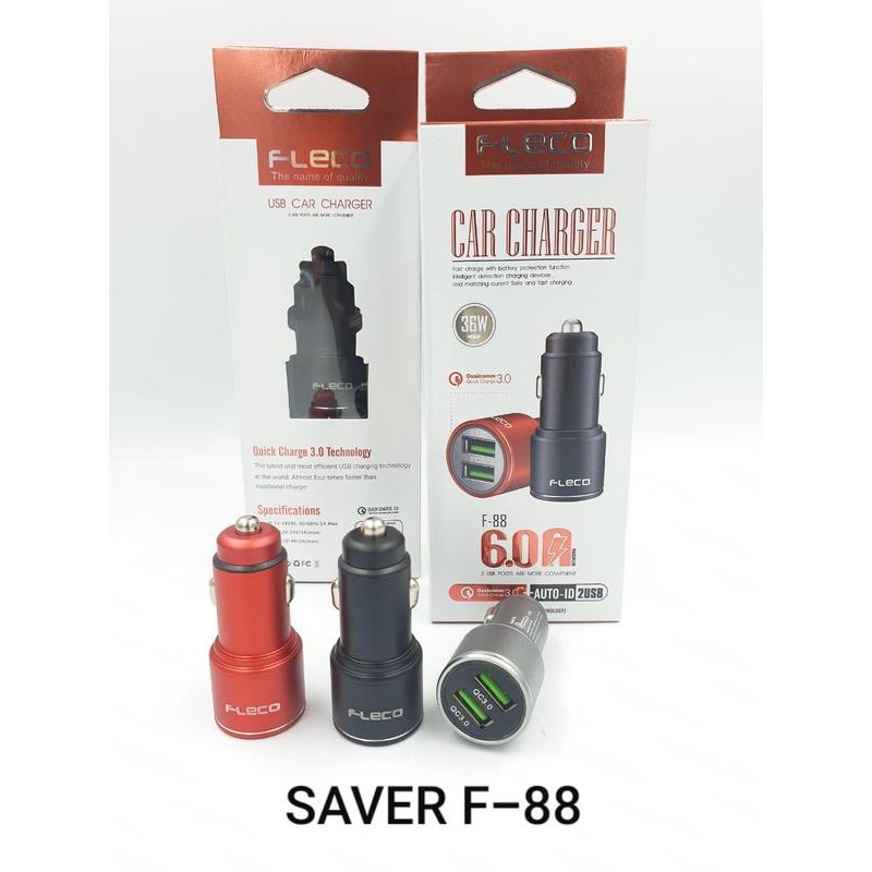 Fleco SAVER MOBIL CAR CHARGER - 2 USB - 6.0 A - F-88