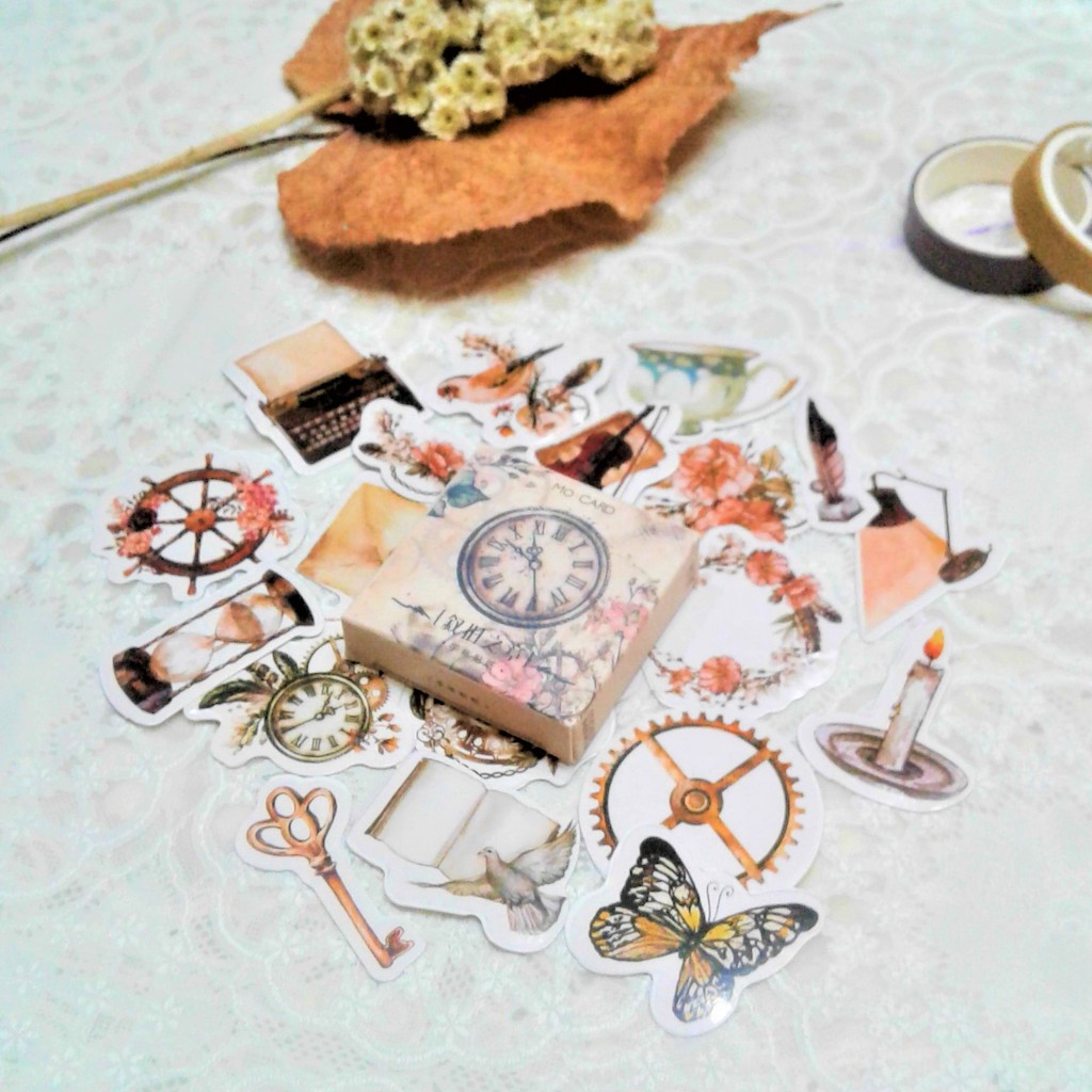

45 Pcs Stiker Aesthetic/Sticker Box Snowflakes Dekorasi Scrapbook Journal DIY