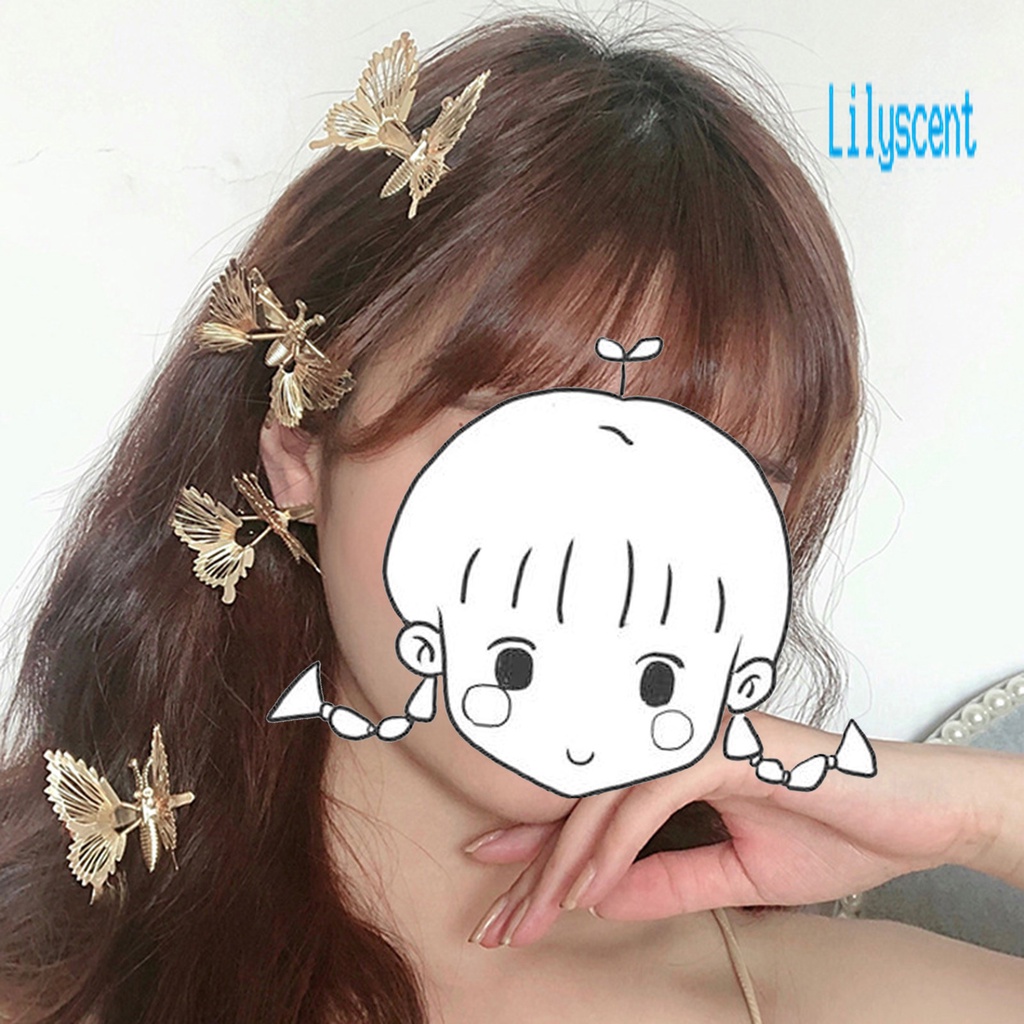 Lily Jepit Rambut Desain Kupu-Kupu Hollow Out Gaya Korea Untuk Wanita