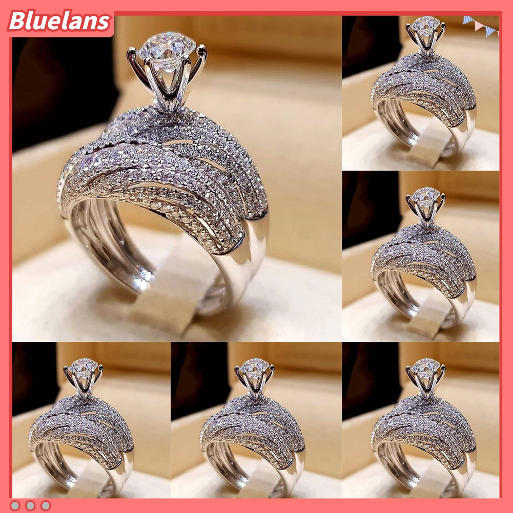 Cincin Berlian Imitasi Bentuk Bulat Gaya Vintage Untuk Wanita